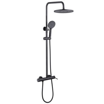 Душевая стойка ABBER Emotion AF8816BL с изливом, черный матовый