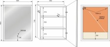 Зеркало STYLE LINE-шкаф "КВАРТЕТ 65*80" с подсветкой, сенсор на зеркале