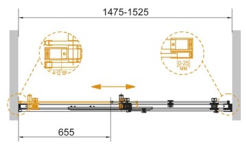 Душевая дверь с доводчиками CEZARES STYLUS-SOFT-BF-1-150-C-Cr