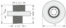 Отражатель TUBE d 50 с эксцентриком (G 1/2" НР х G 3/4" НР)