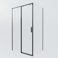 Душевой уголок Soft 2 VSR-3SO28010CLB, 1000*800, черный, стекло прозрачное