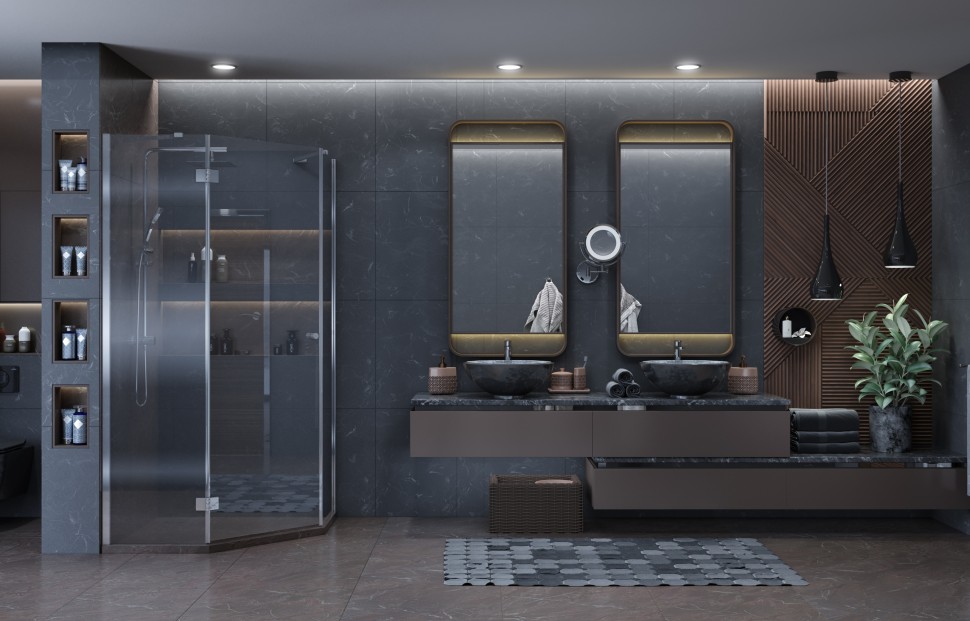 Душевое ограждение Ambassador Diamond 12011111L (90х90х200) трапеция,хром,стекло прозрачное,распашная,1 место