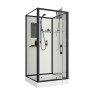 Душевая кабина Niagara Standart ST100/15Q/BL (100х100х215) квадрат,поддон 15см,распашная,проф.черный,3 места