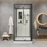 Душевая кабина Niagara Standart ST100/15Q/BL (100х100х215) квадрат,поддон 15см,распашная,проф.черный,3 места