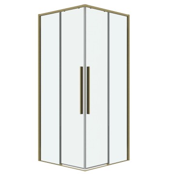 Душевое ограждение Grossman Galaxy 1/2.K33.01.70.32.00-1/2.K33.01.70.32.00 (70х70х195) раздвижная,золото сатин,стекло прозрачное,2 места