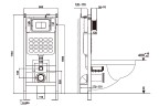 Комплект подвесной унитаз ABBER Bequem AC1100 белый с инсталляцией AC0105 и кнопкой AC0120 хром