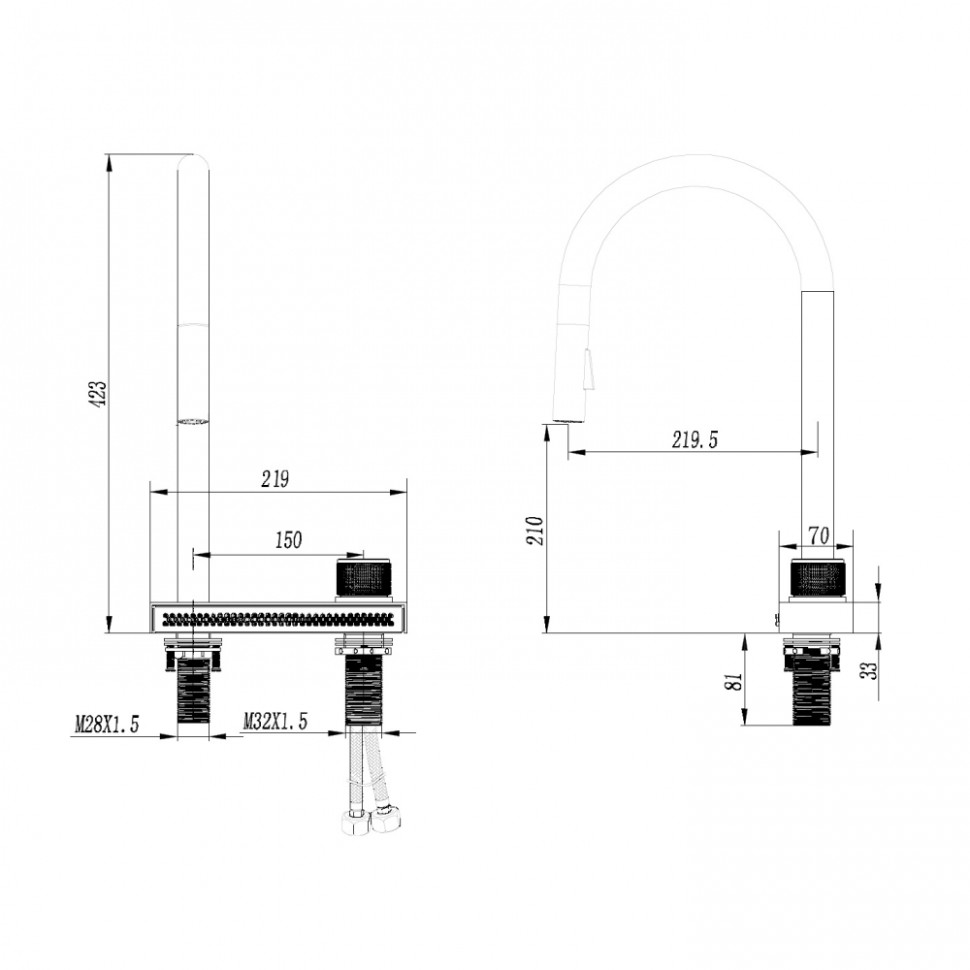 Смеситель ABBER Wasser Kreis AF8114 для кухни с выдвижной лейкой, хром