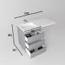 Тумба напольная STYLELINE "Даллас ЛЕОН 120" (3 ящ.) Люкс серая, PLUS с раковиной ESTETUS ЛЕОН 1200*549 правый
