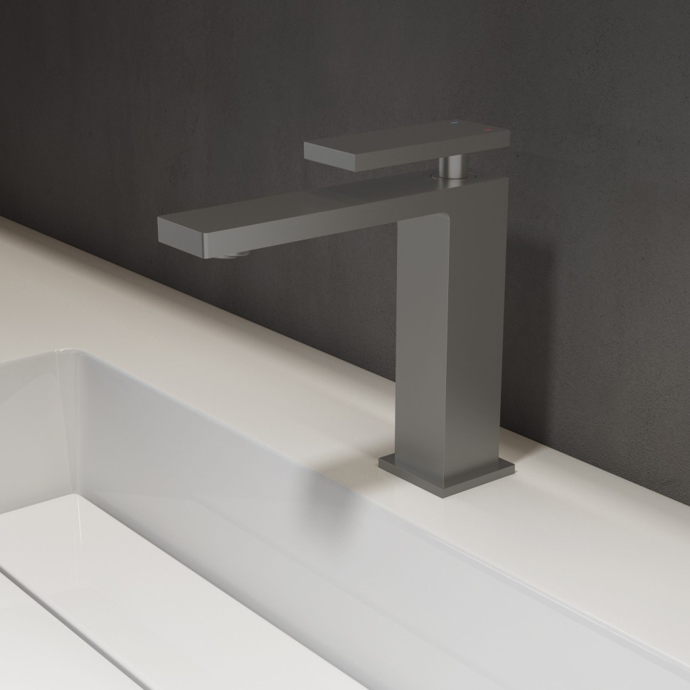 Смеситель для раковины Dice VBF-2DS1GM однорычажный, вороненая сталь