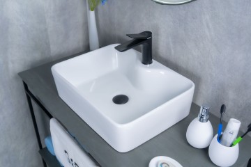 Раковина Gid N9091 51176 накладная белая 48x37x13
