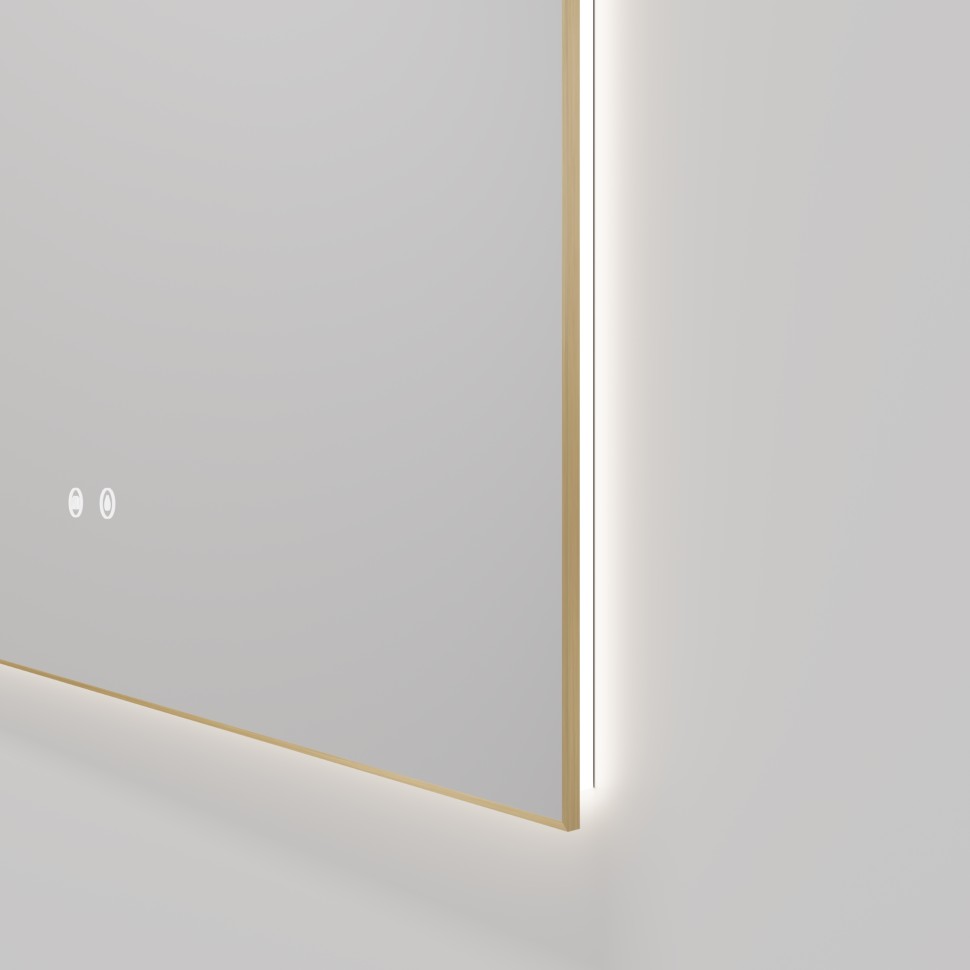 Зеркало Vincea LED VLM-4F120BG-2 1200х800 c сенсорным выключателем, антизапотевание, брашированное золото