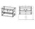 База под керамическую раковину Mia 750 подвесная, 2 выкатных ящика soft close, Beton