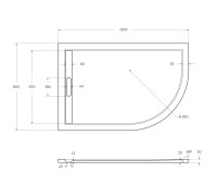 Поддон из искусственного мрамора CEZARES TRAY-AS-RH-120/80-30-W-L