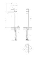 Смеситель для накладной раковины CEZARES PORTA-LC-SS