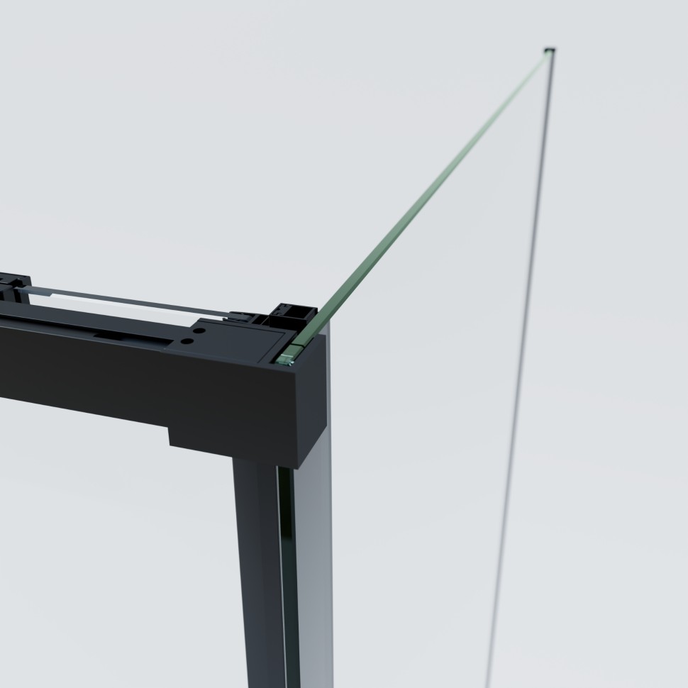 Душевой уголок Soft 2 VSR-3SO28011CLB, 1100*800, черный, стекло прозрачное