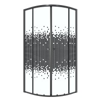 Душевое ограждение Niagara Eco NG-1003-14BLACK (80х80х190) четверть круга,раздвижное,черный,стекло мозаика,1 место
