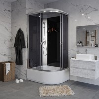 Душевая кабина Niagara Eco E110/80/40L/TN (110х80х215) высокий поддон(40см),стекло черное,4 места