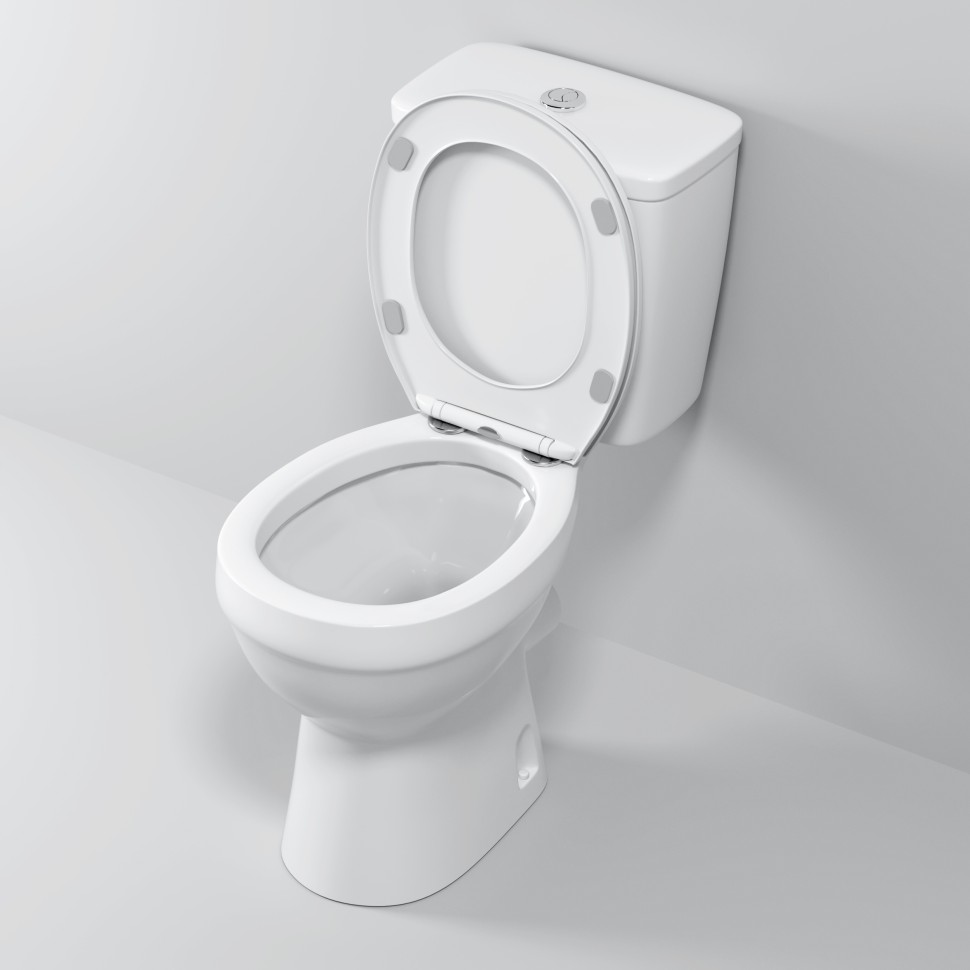 Унитаз напольный Niagara Brava NG-9901 (630х360х740) безободковый с тонкой крышкой,2 места