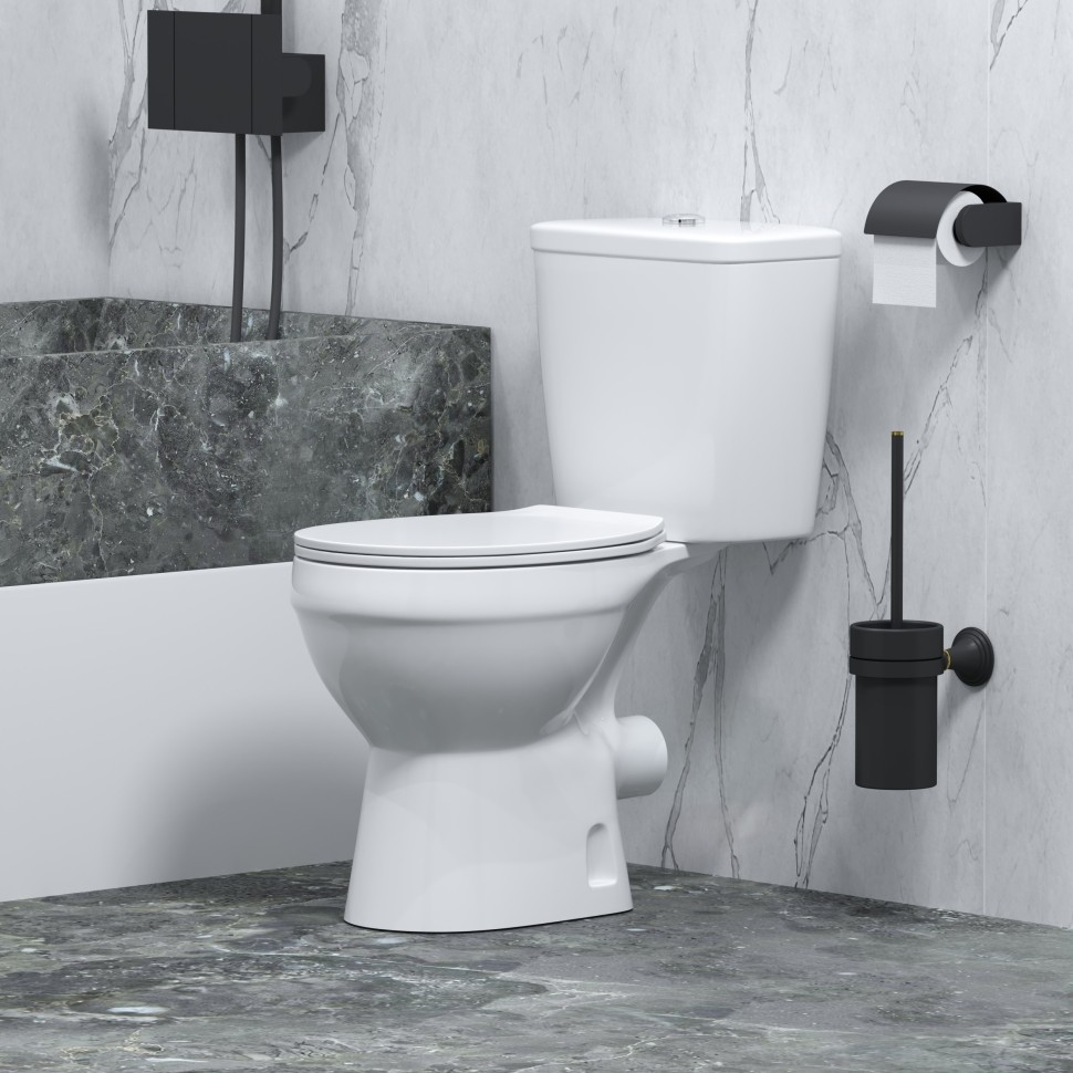 Унитаз напольный Niagara Brava NG-9901 (630х360х740) безободковый с тонкой крышкой,2 места