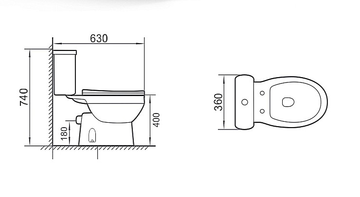 Унитаз напольный Niagara Brava NG-9901 (630х360х740) безободковый с тонкой крышкой,2 места