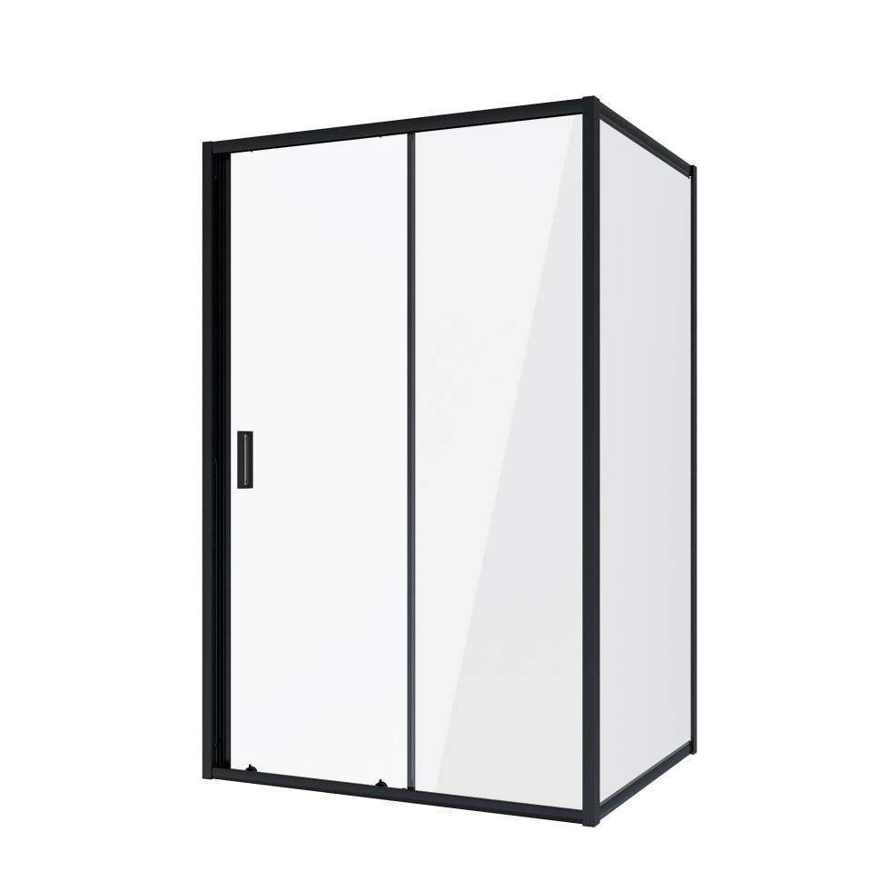 Душевое ограждение Niagara Nova NG-82-12AB-A90B (120х90х195) прямоугольник,черный, дверь раздвижная,стекло прозрачное,2 места