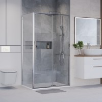 Душевое ограждение Niagara Nova NG-64-13A-A80-34 (130х80х195) прямоугольник,хром,дверь раздвижная,стекло прозрачное,2 места