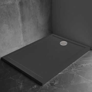 Душевой поддон Veconi Pietra B, 800x800x30, искусственный камень, черный