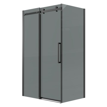 Душевое ограждение Grossman Classic 100.K33.04.110.21.10-200.K33.04.100.21.10 (110х100х195) раздвижная,черный матовый,стекло тонированное,2 места