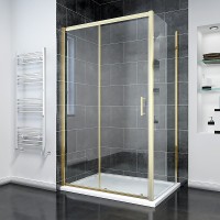 Душевой угол Veconi Rovigo RV-055G, 1200х800х1950, золото брашинг, прозрачное стекло