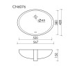 Раковина встраиваемая под столешницу CERAMICANOVA Element 520x380x150 мм, с крепежом и шаблоном для установки, арт. CN6076
