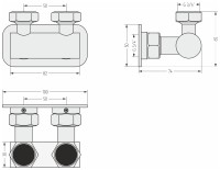 Модуль угловой EU50 (2 х НГ G 3/4&quot; / 2 х НГ G 3/4&quot;)