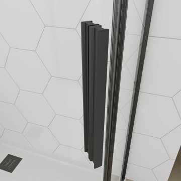 Душевой угол Veconi Ottimo P10 B, 800x800x1900, черный матовый, стекло прозрачное