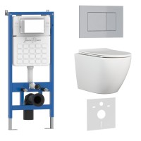 Комплект 3в1 IBERICA BLANCA инсталляция SILENCIO, унитаз BILBAO ALTO белый, кнопка смыва ESTI-S хром матовый (IB001.BLA.234.853)