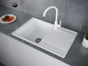 Мойка FLUGEN 50-780, IT-GRANIT, PM217850-WH, белый, 780х500 мм, Paulmark