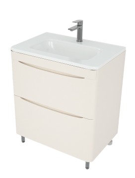 Тумба напольная STYLELINE "Бергамо мини 70" (2 ящ.) Люкс Плюс антискрейтч карамель под раковину Каре Люкс МИНИ 700х350