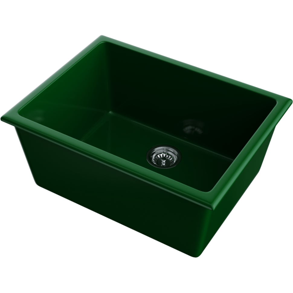 Кухонная мойка Omoikiri Okinoshima 61-U/I-RG Glossy Natceramic/royal green глянцевый