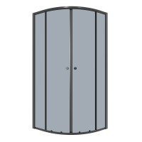 Душевое ограждение Niagara Eco NG-1003-14T (80х80х190) четверть круга,раздвижное,черный,стекло тонированное,1 место