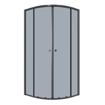 Душевое ограждение Niagara Eco NG-1003-14T (80х80х190) четверть круга,раздвижное,черный,стекло тонированное,1 место