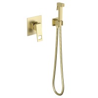 Смеситель встроенный с гигиеническим душем Timo Briana 7189/17SM золото матовое