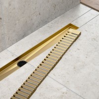 Душевой лоток TIMO Drain System 900 с вставкой "lines", Золото матовое