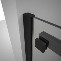 Душевой угол Veconi Rovigo RV-075B, 1700х800х2000 черный матовый, стекло прозрачное