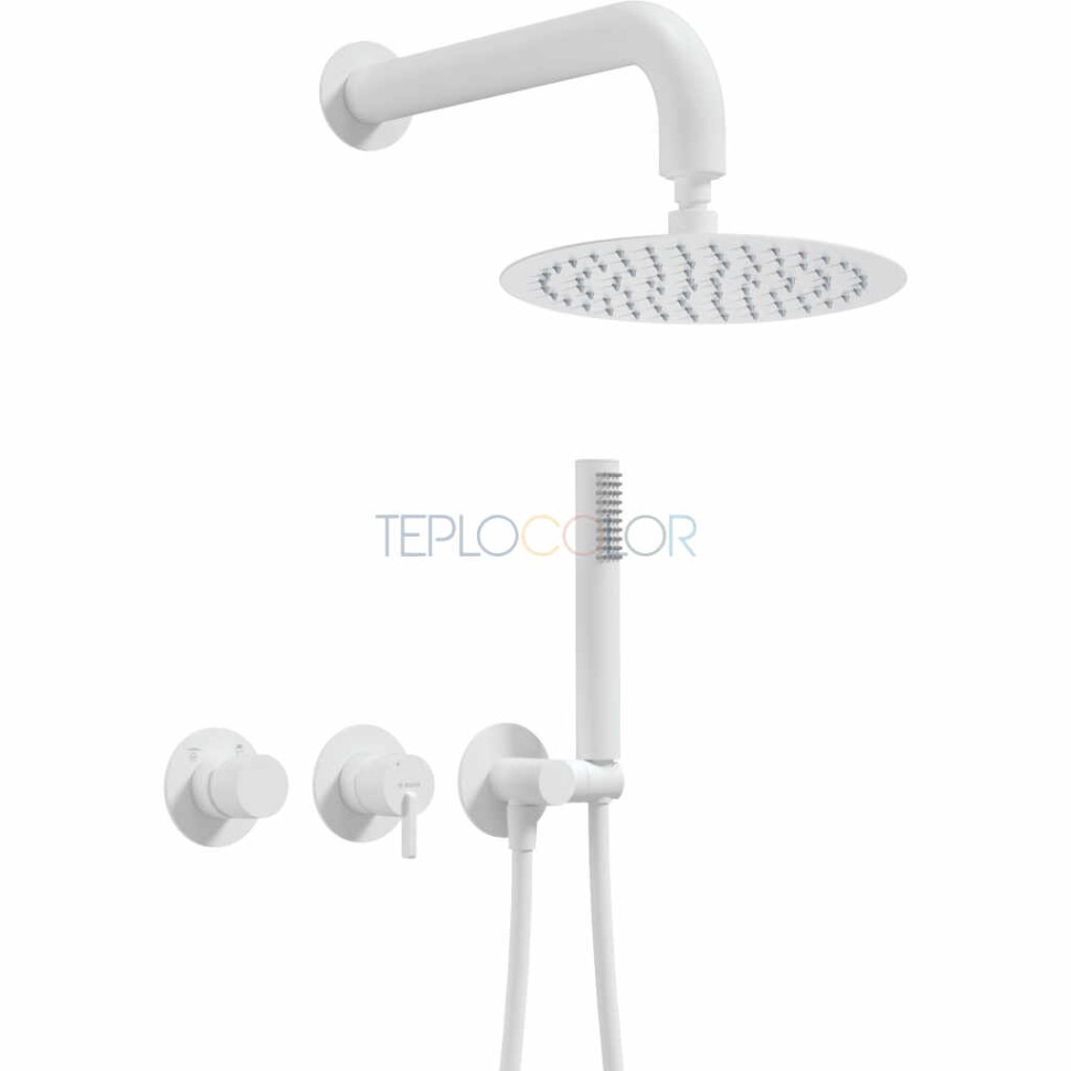 Набор для душа скрытого монтажа, с верхним душем - с горизонтальным смесителем