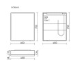 Зеркальный шкаф для ванной комнаты из алюминия SANCOS Evoke 600x700х136 мм, с LED подсветкой, арт. SC8060