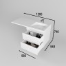 Тумба подвесная STYLE LINE "Даллас ЛЕОН 120", Люкс белая, PLUS с раковиной ESTETUS ЛЕОН 1200*549 правый