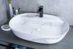 Раковина Gid Mnc346C 54470 накладная под камень глянцевая 61x41x14