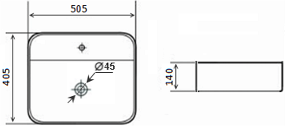 Раковина накладная TIMO INARI TK-505MB (50,5*40,5*14), шт