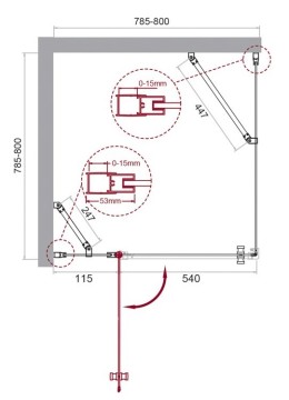 Душевая дверь BelBagno ETNA-60/20-C-Cr