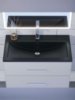 Раковина для ванной кварцевая Uperwood Foster Quartz 80х45,5х17,5 см, черная матовая, уголь