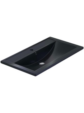 Раковина для ванной кварцевая Uperwood Foster Quartz 80х45,5х17,5 см, черная матовая, уголь