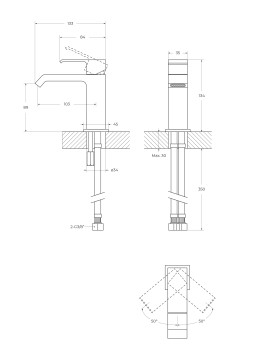 Смеситель на раковину CEZARES PORTA-LS1-SS